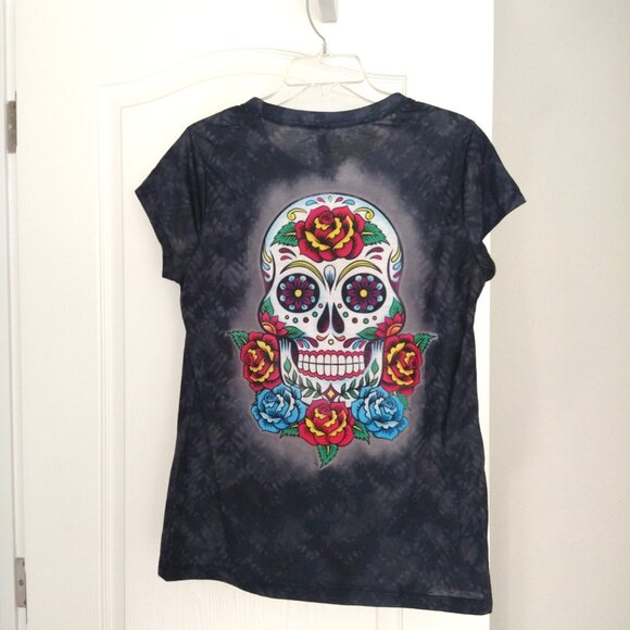 Sugar Skull, Day of the Dead Tee - Jr. XL or Woman's S/M - Picture 3 of 3